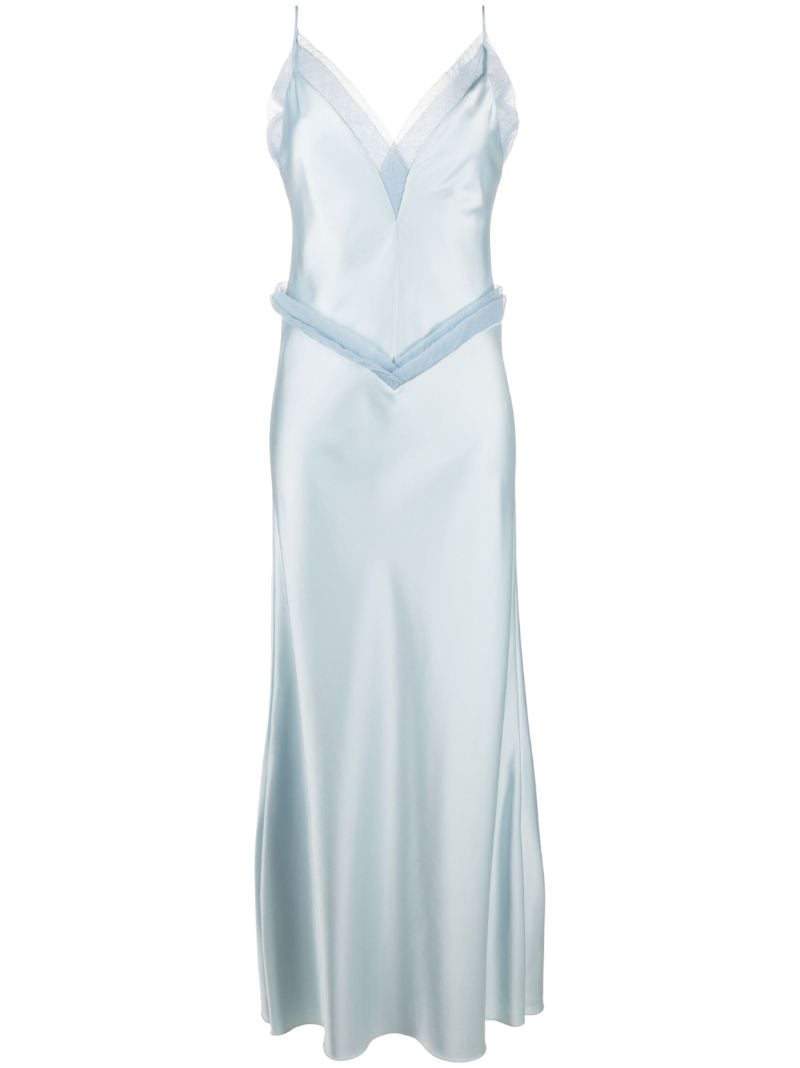 Blue Lotus Flower Maxi Dress
