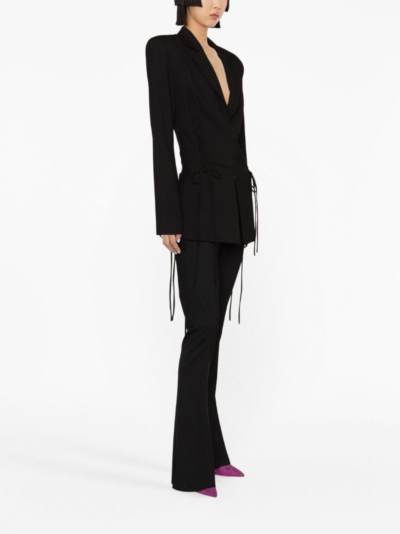 Black Elena Lace-up Detail Blazer