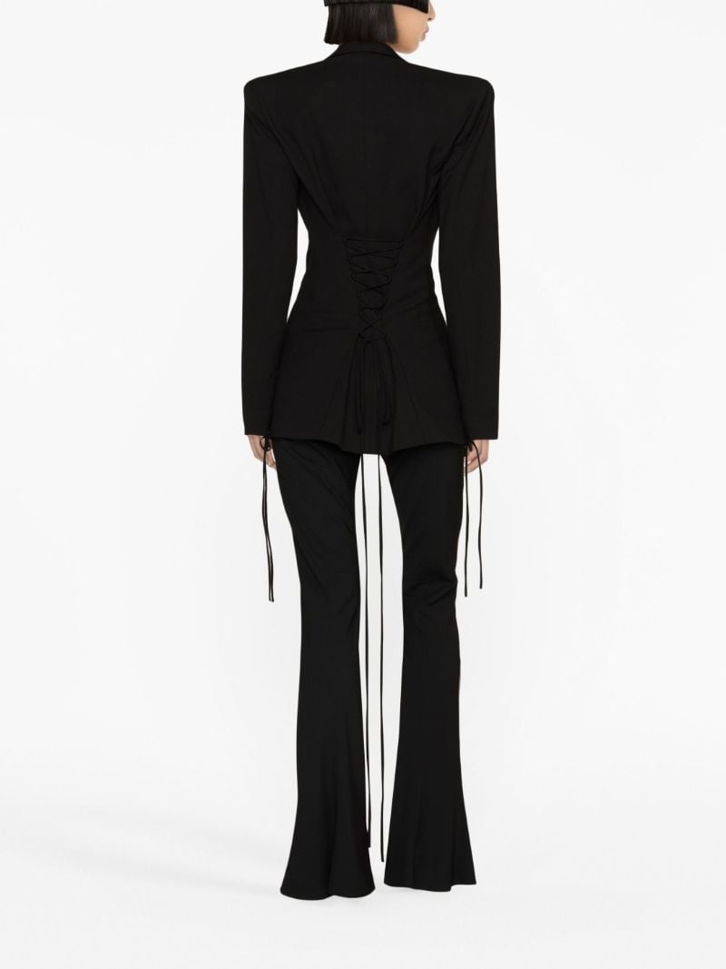 Black Elena Lace-up Detail Blazer