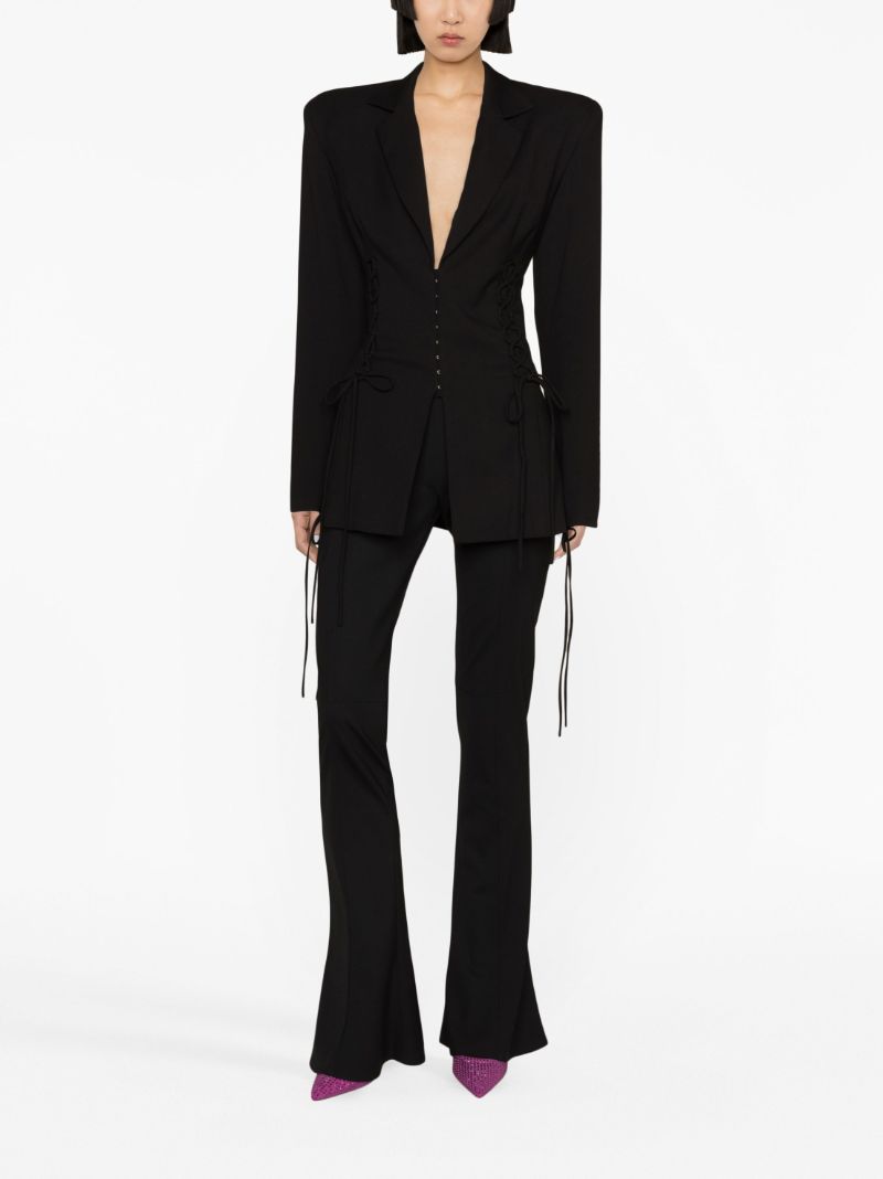 Black Elena Lace-up Detail Blazer