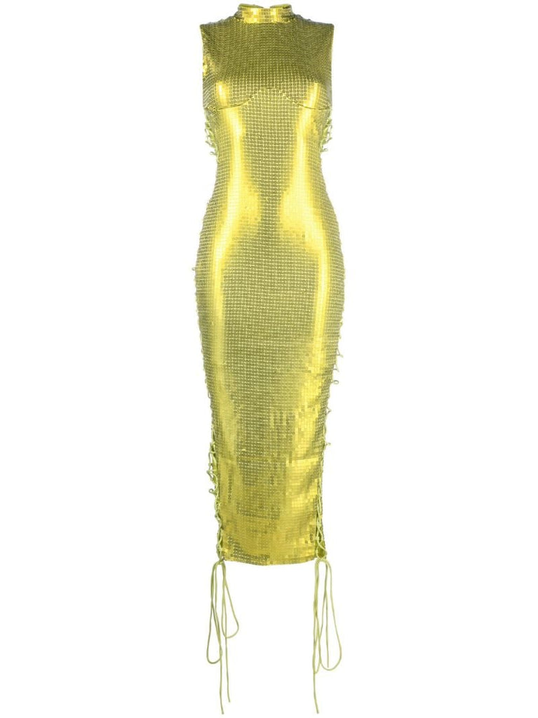 Green Elena Sequin-embellished Midi Dress
