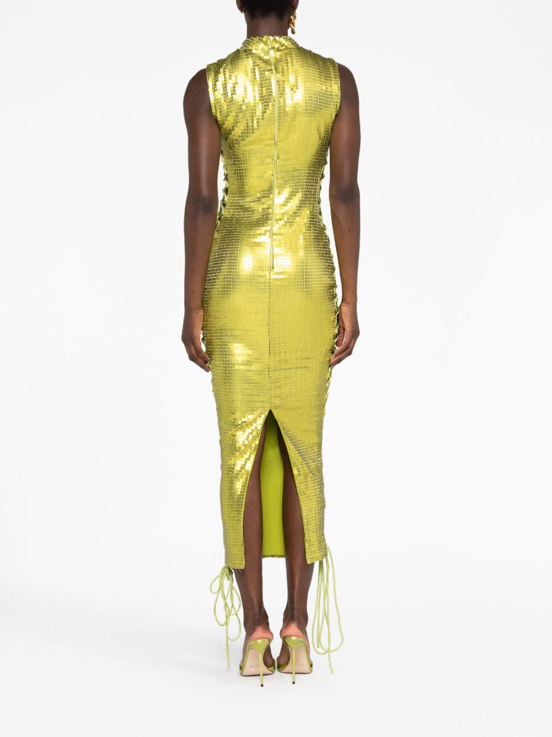 Green Elena Sequin-embellished Midi Dress