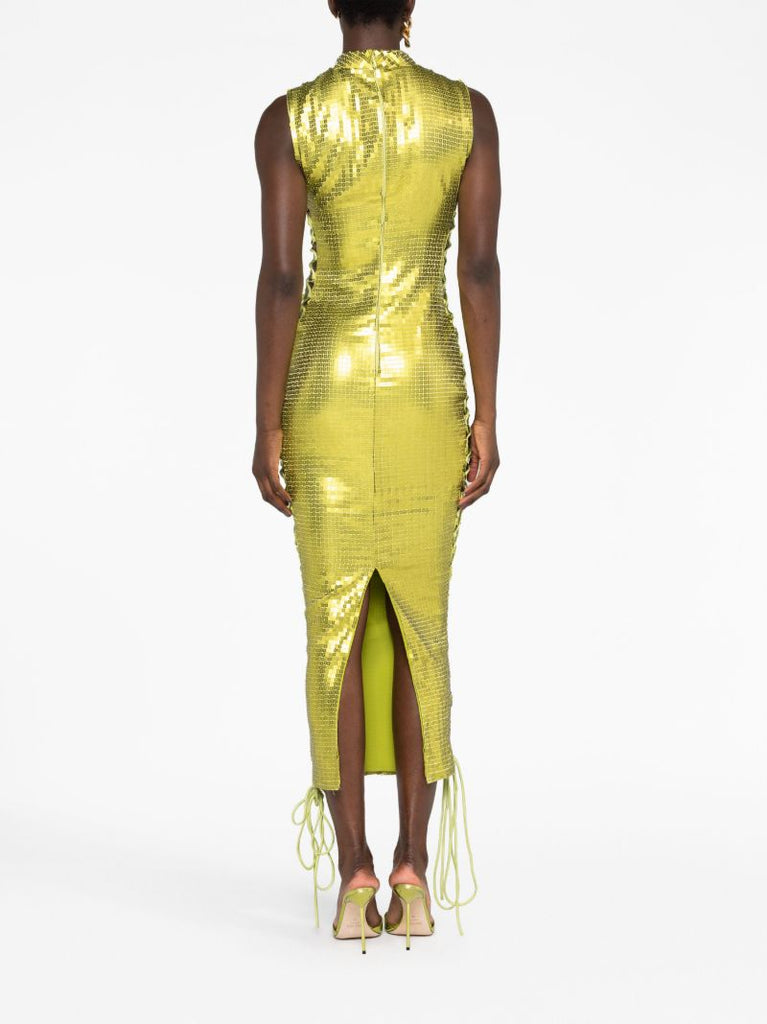 Green Elena Sequin-embellished Midi Dress
