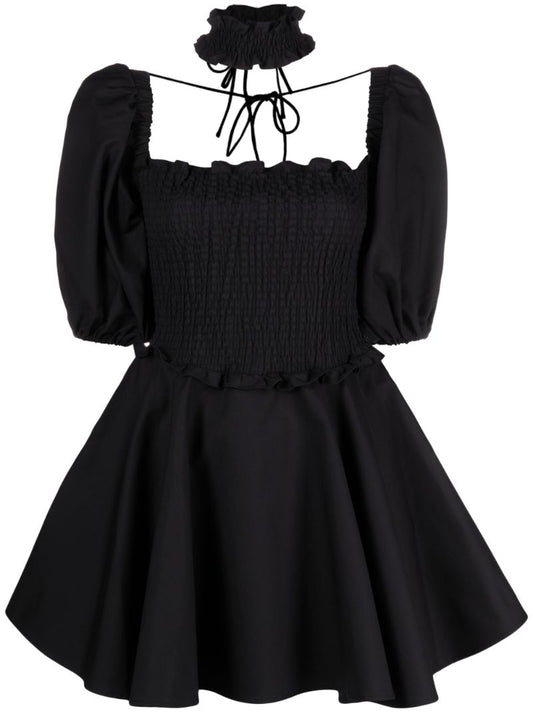 Black Bon Bon Cotton Mini Dress