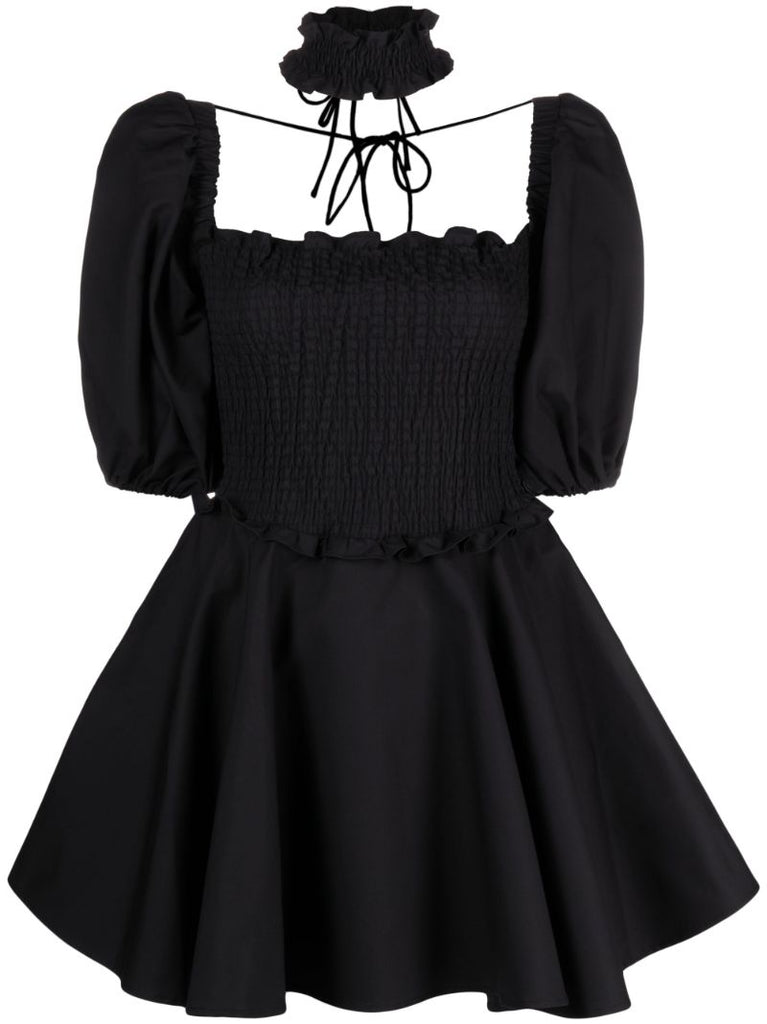 Black Bon Bon Cotton Mini Dress