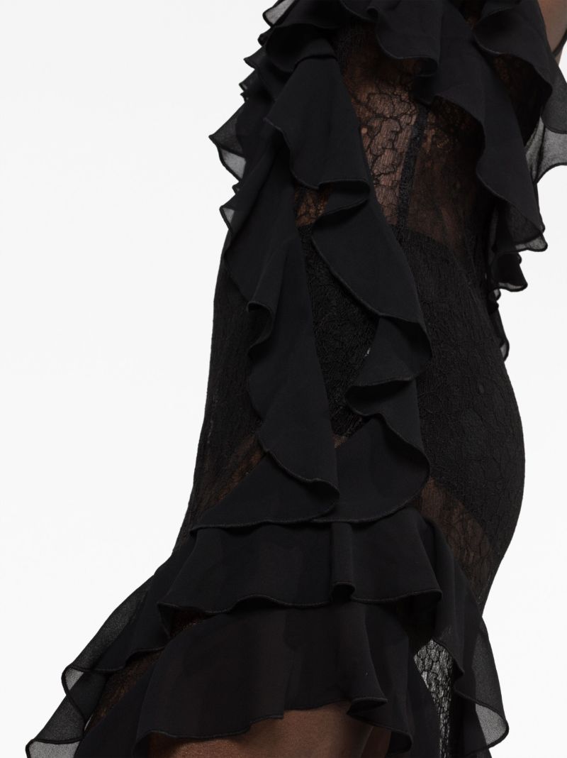 Black Tranquilla Ruffled Maxi Dress