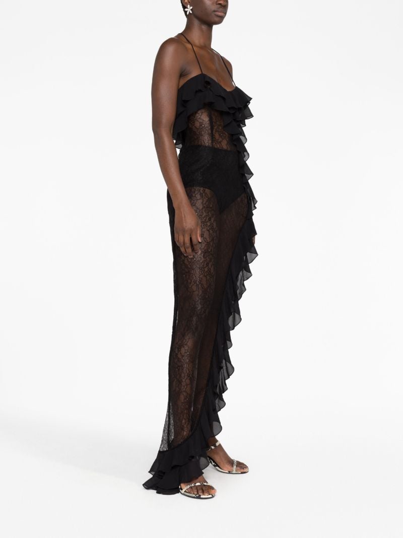Black Tranquilla Ruffled Maxi Dress