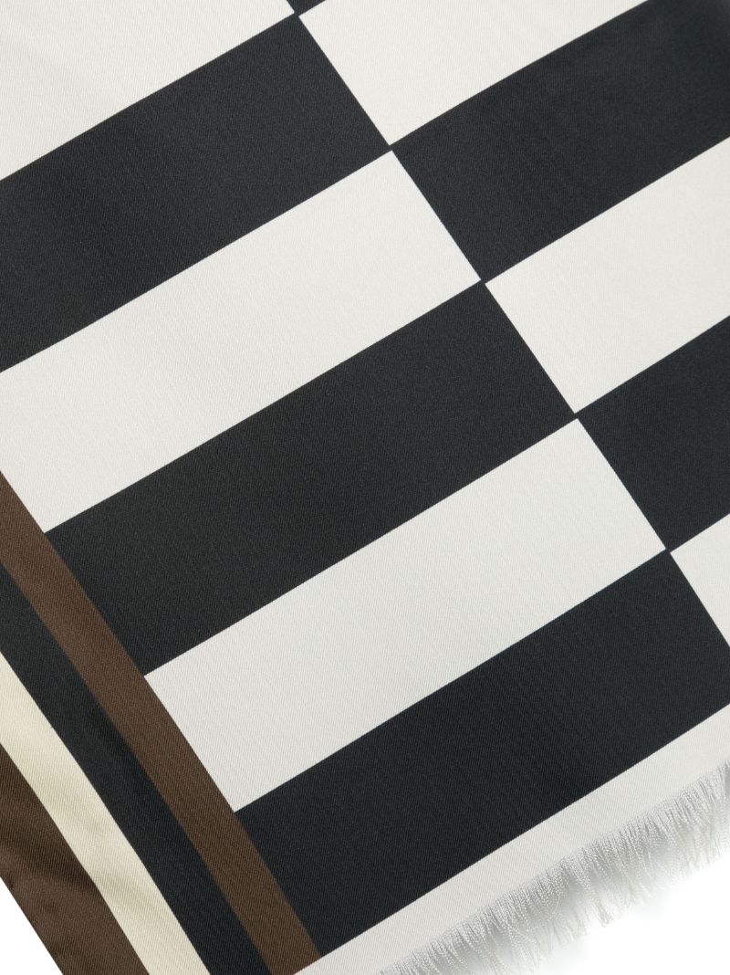 Black Cassandre Logo Print Silk Scarf