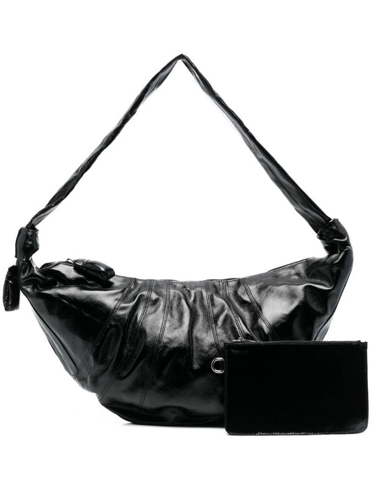 Black Croissant Large Shoulder Bag