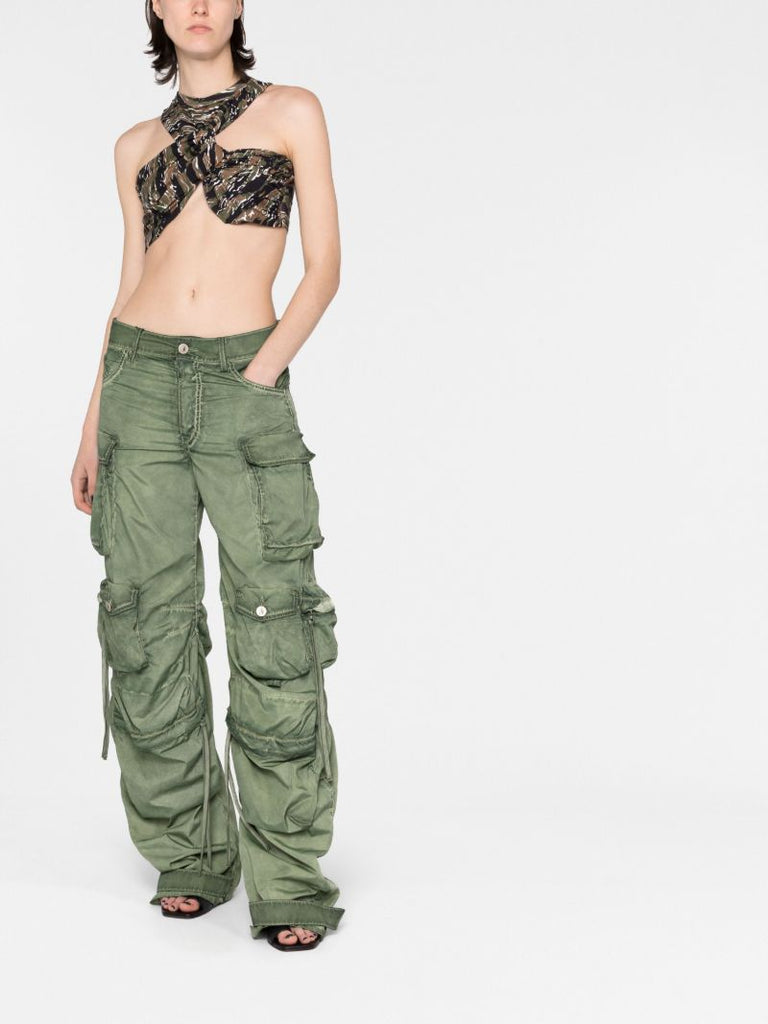 Brown Asahi Camouflage-print Top