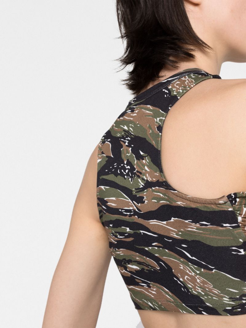 Brown Asahi Camouflage-print Top