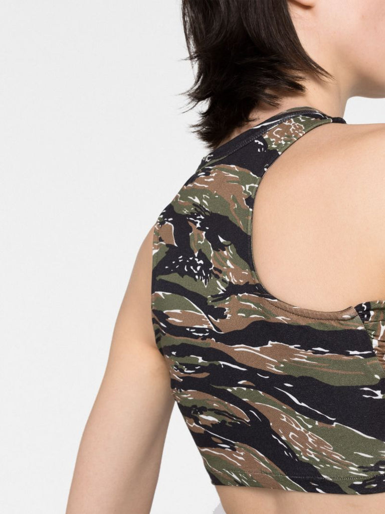 Brown Asahi Camouflage-print Top