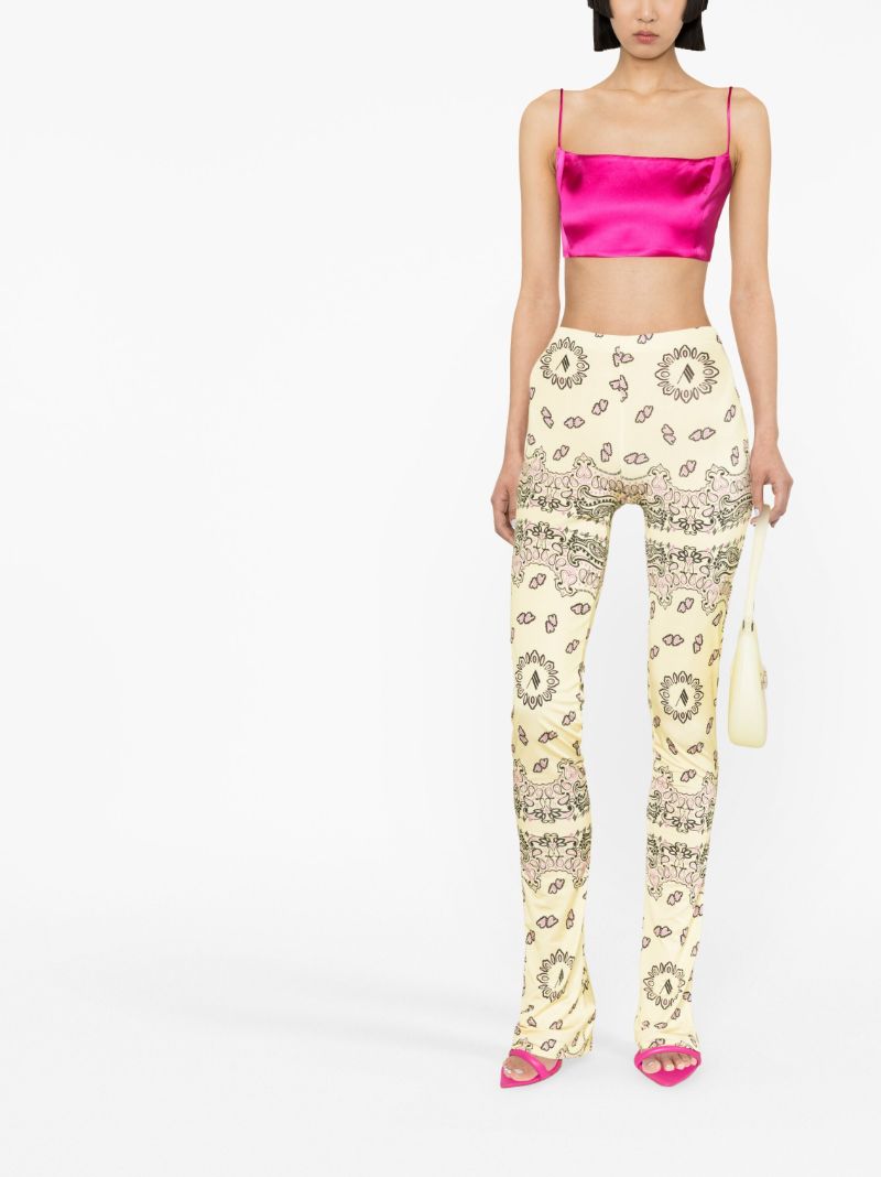 Yellow Bandana-print Flared Trousers