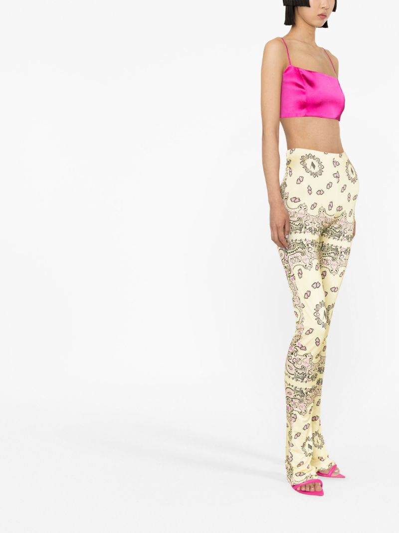 Yellow Bandana-print Flared Trousers