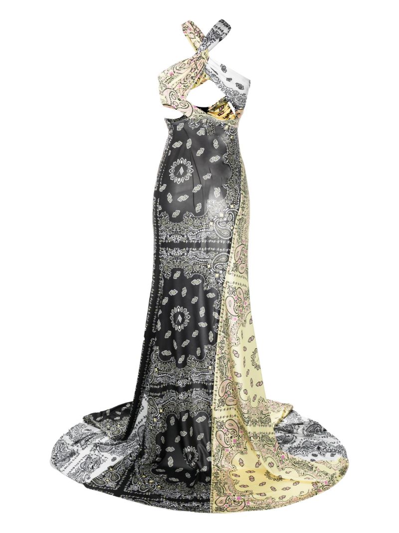 Yellow Dara Bandana-print Maxi Dress
