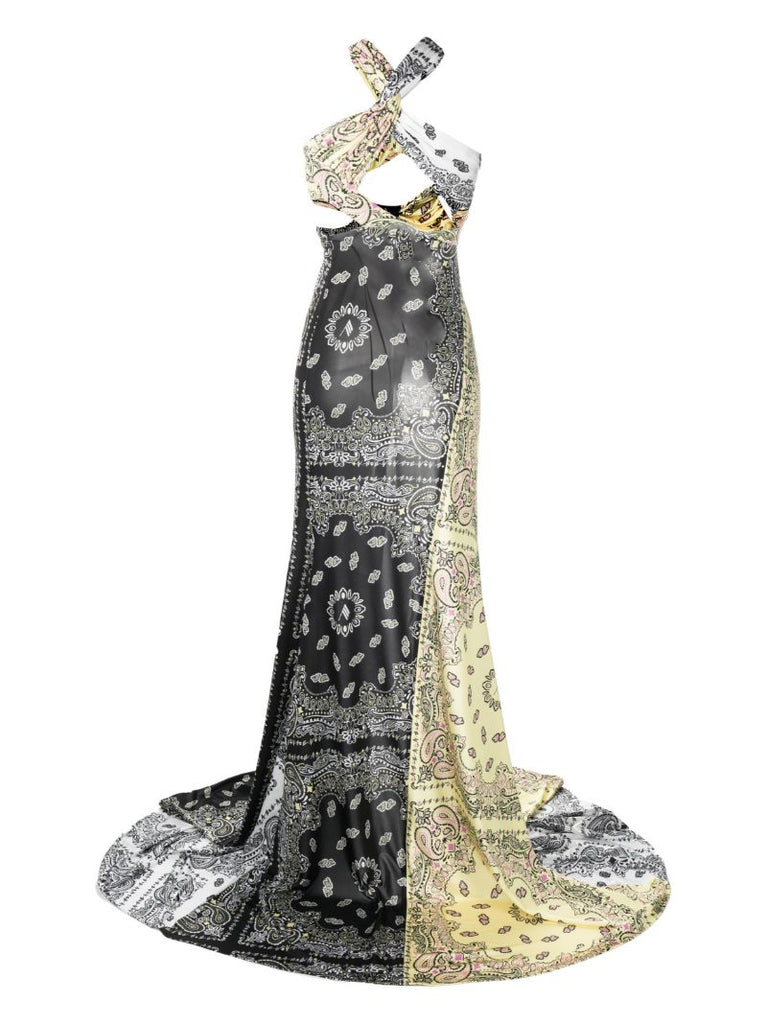 Yellow Dara Bandana-print Maxi Dress