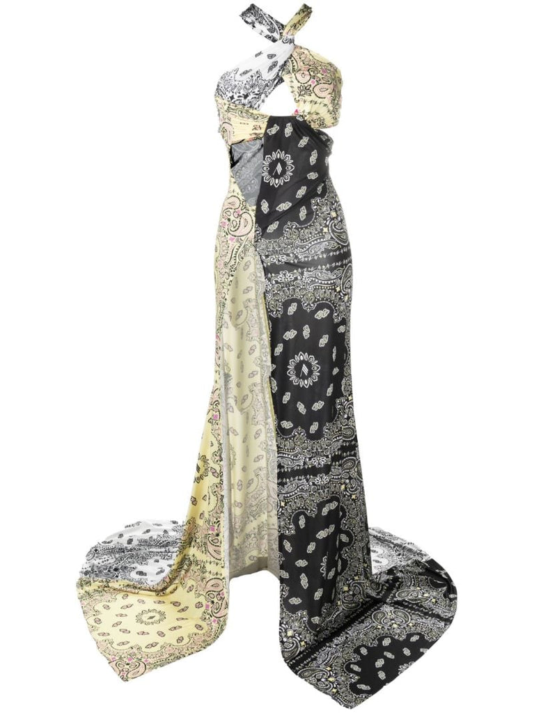 Yellow Dara Bandana-print Maxi Dress