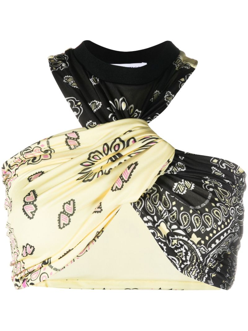 Yellow Asahi Bandana Print Top