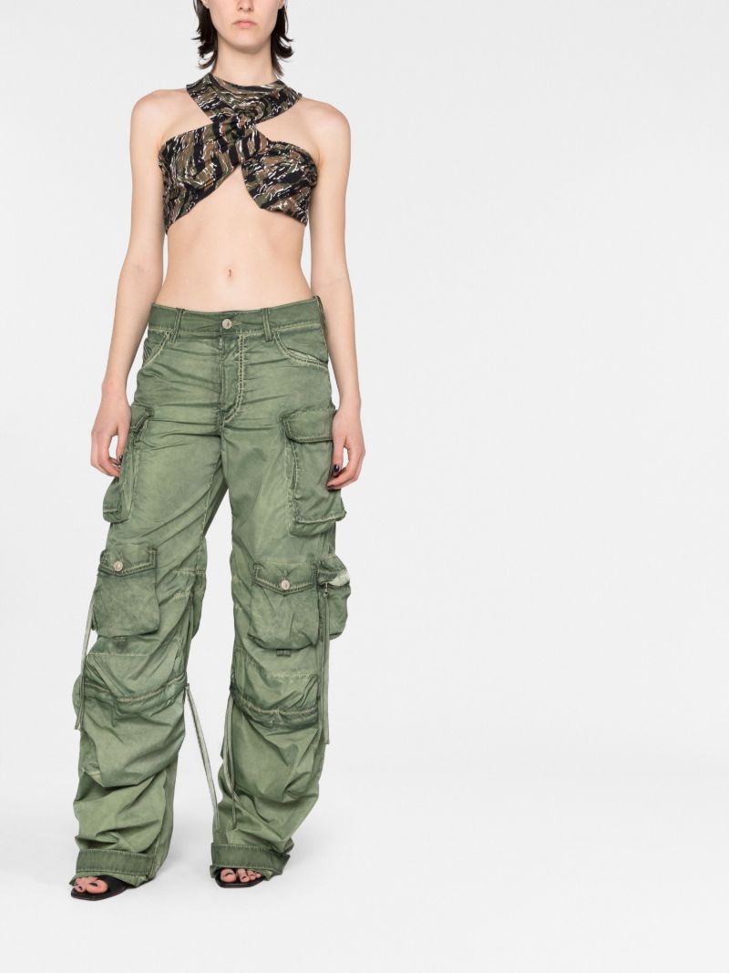 Green Fern Cargo Trousers