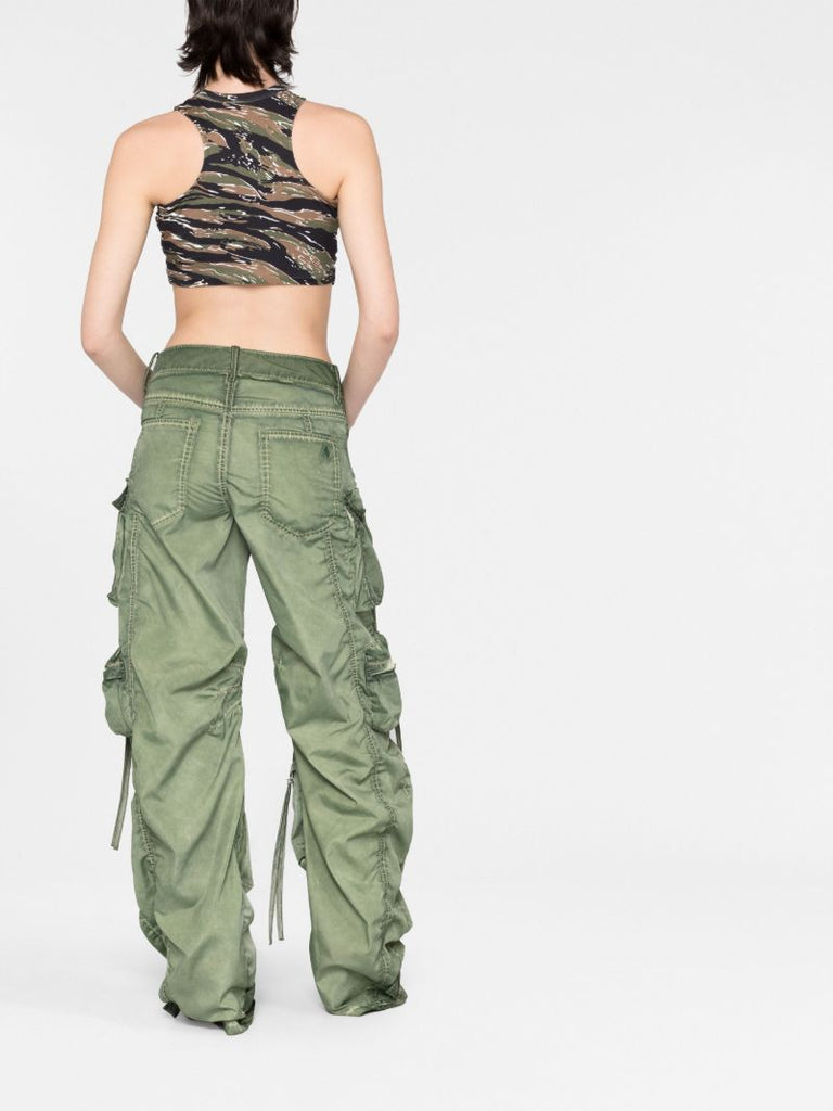 Green Fern Cargo Trousers
