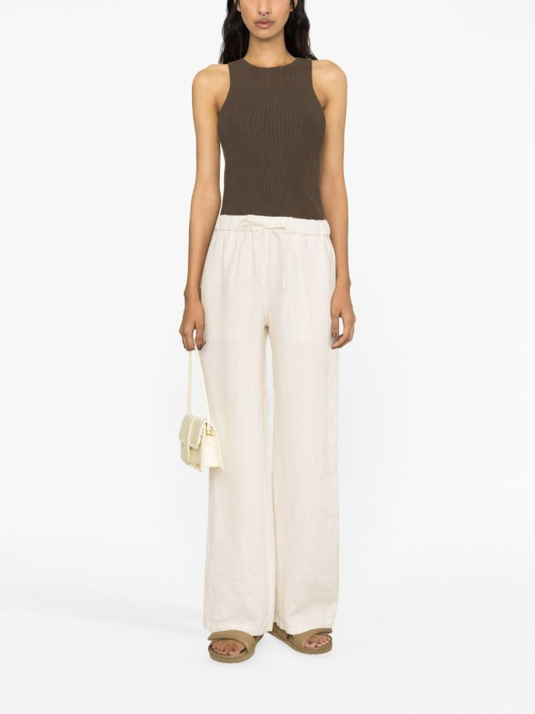 Neutral Jaleh Linen Drawstring Trousers