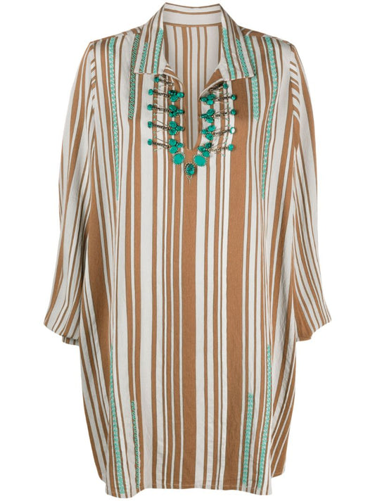 Brown Golnar Tunic Mini Dress