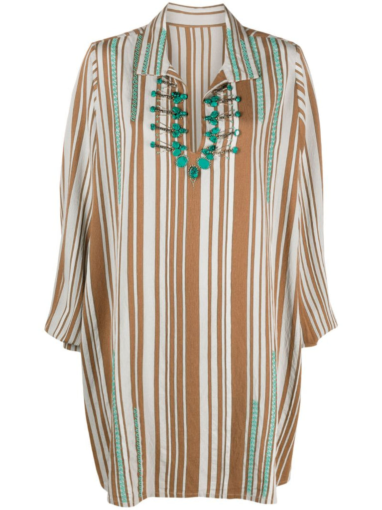 Brown Golnar Tunic Mini Dress
