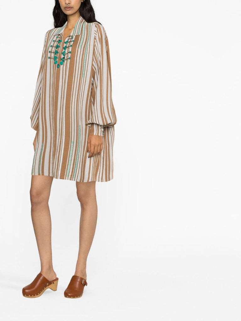 Brown Golnar Tunic Mini Dress