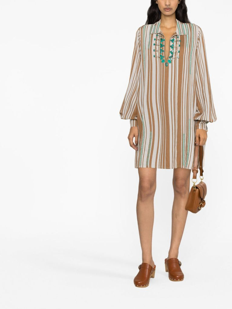 Brown Golnar Tunic Mini Dress