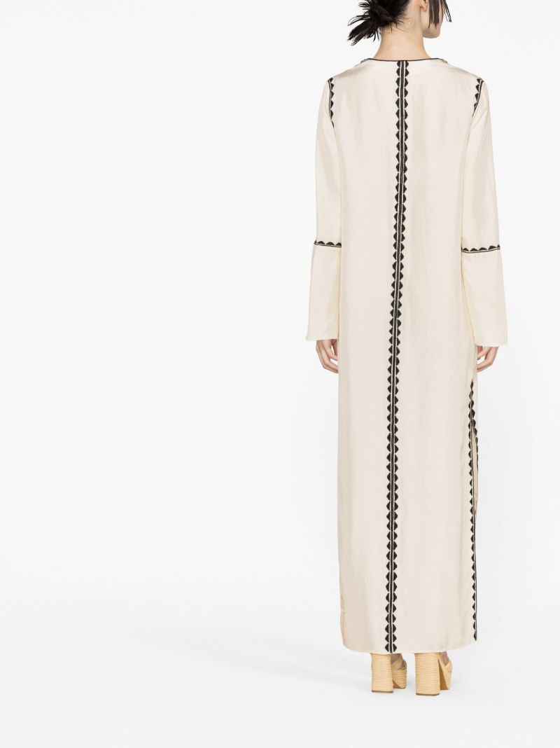 White Avalie Silk Kaftan Dress