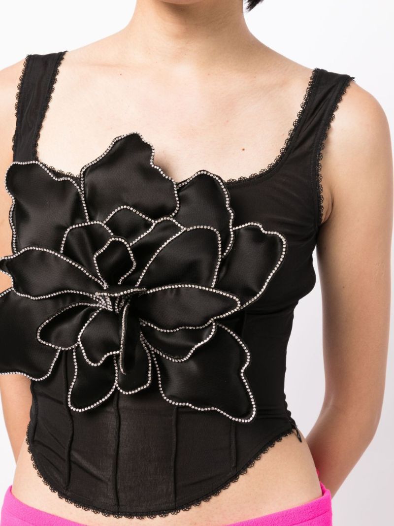 Floral AppliquÃ_x0083_Â© Corset Top