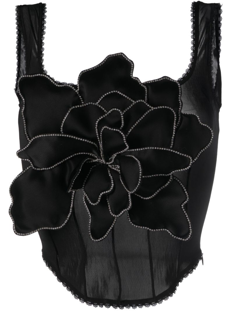 Floral AppliquÃ_x0083_Â© Corset Top