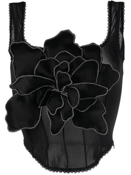 Floral AppliquÃ_x0083_Â© Corset Top