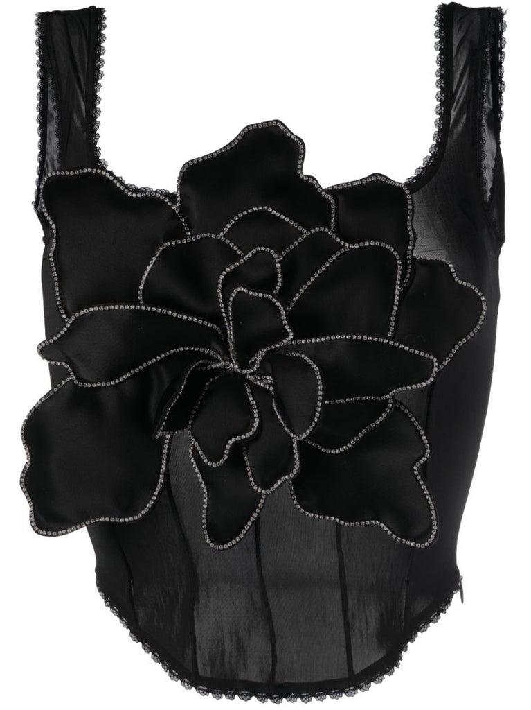 Floral AppliquÃ_x0083_Â© Corset Top