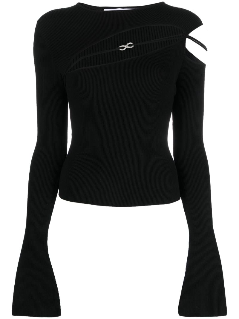 Black Georgia Cut-out Knitted Top