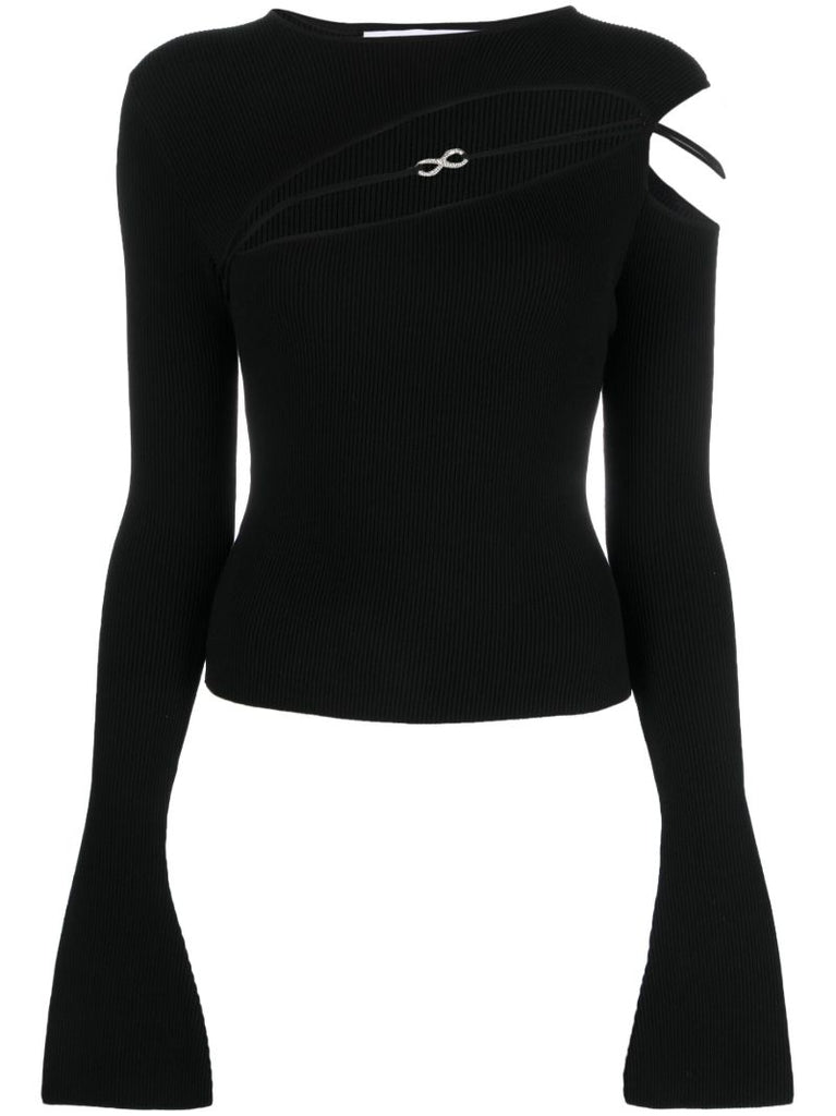 Black Georgia Cut-out Knitted Top
