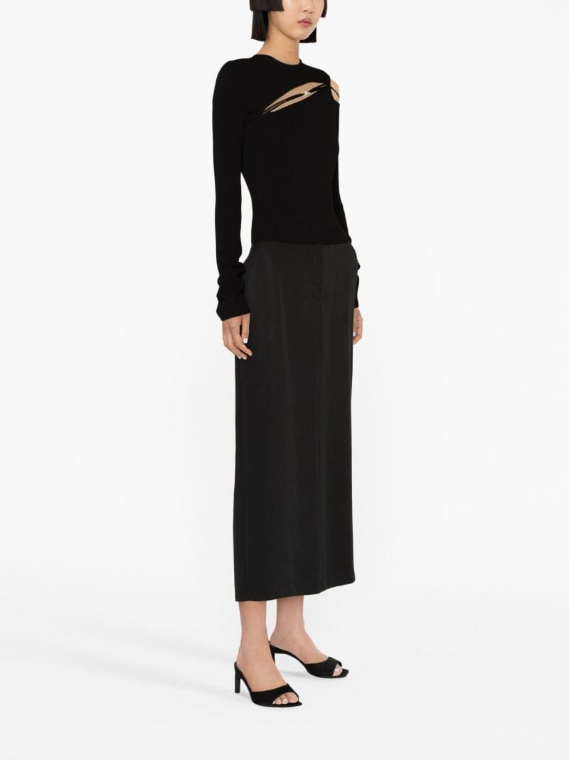 Black Georgia Cut-out Knitted Top