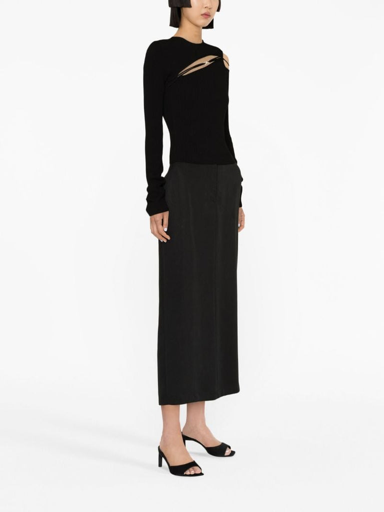 Black Georgia Cut-out Knitted Top
