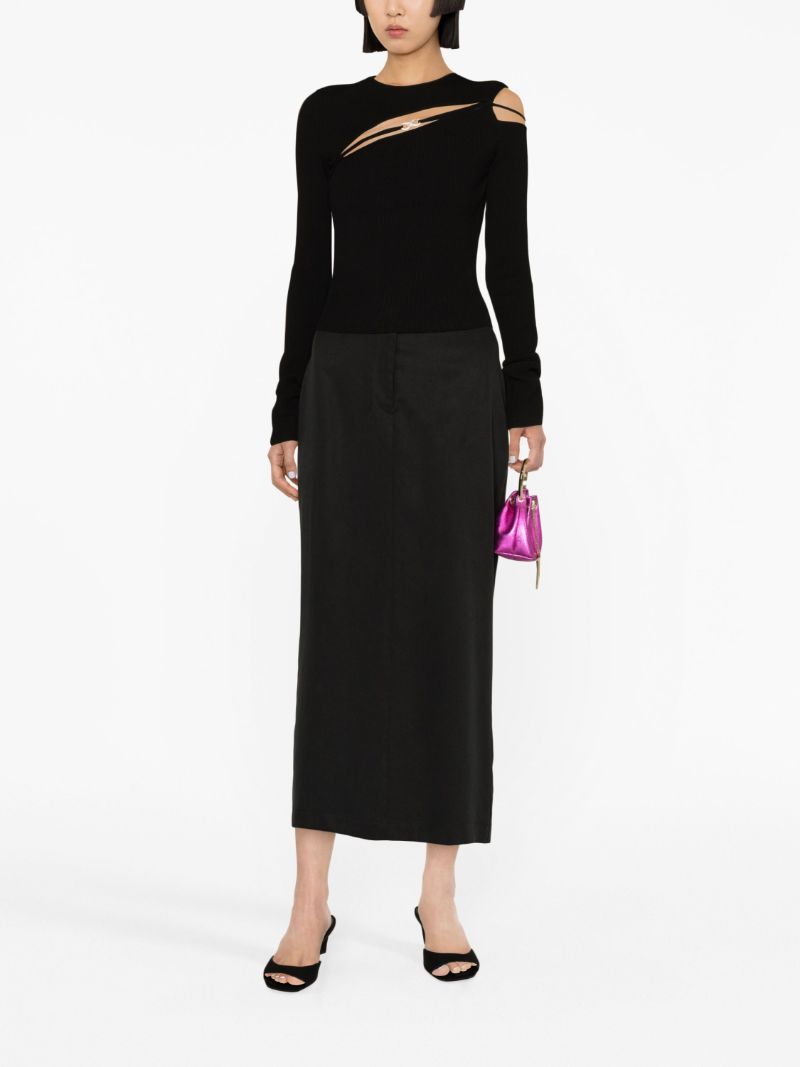 Black Georgia Cut-out Knitted Top