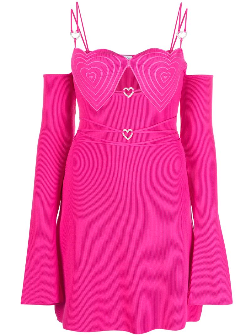 Pink Heart Cut Out Mini Dress