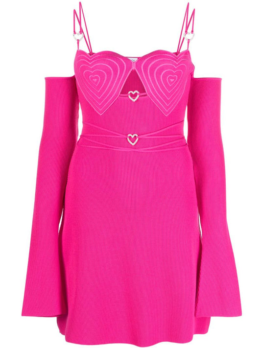 Pink Heart Cut Out Mini Dress