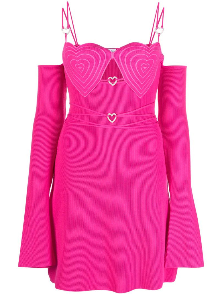 Pink Heart Cut Out Mini Dress