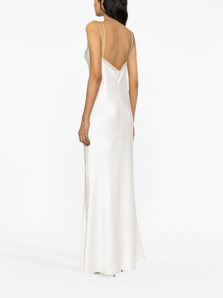 White Lotus Flower Slip Dress