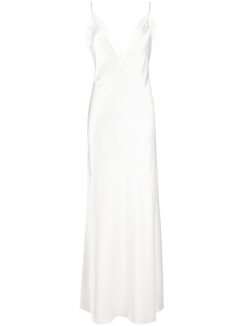 White Lotus Flower Slip Dress