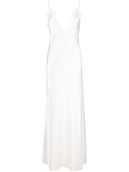 White Lotus Flower Slip Dress