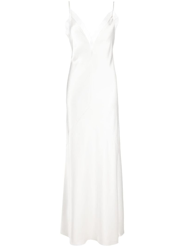 White Lotus Flower Slip Dress