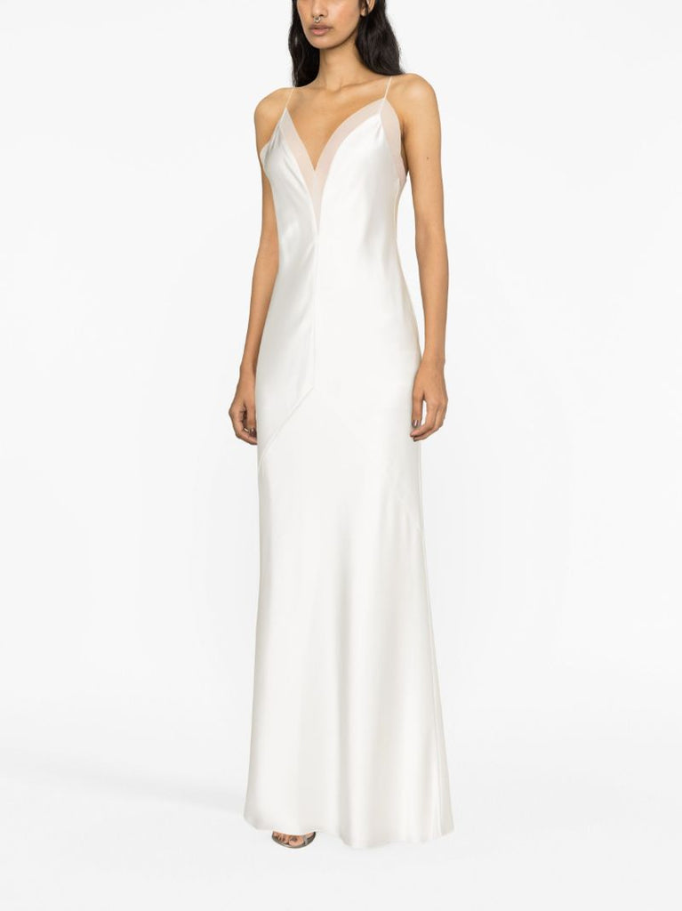 White Lotus Flower Slip Dress