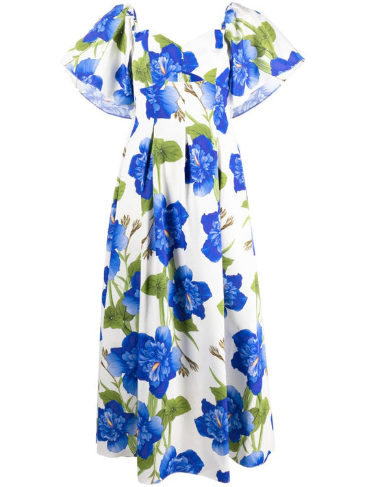 Blue Floral Print Dress