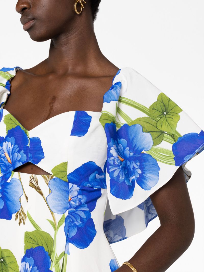Blue Floral Print Dress