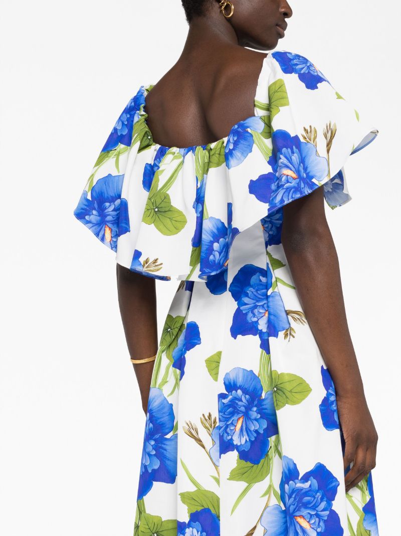 Blue Floral Print Dress